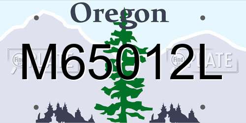 M65012L Oregon License Plate