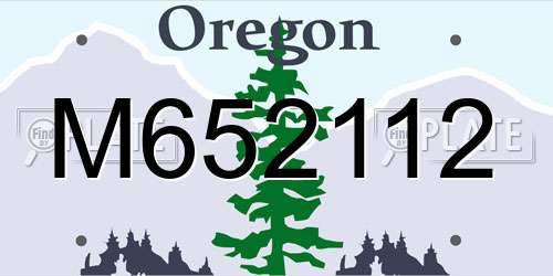 M652112 Oregon License Plate