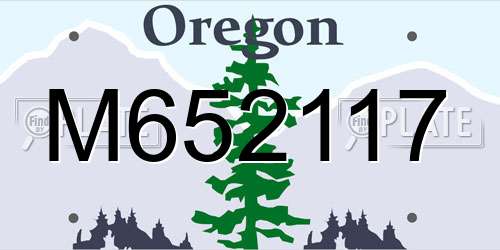 M652117 Oregon License Plate