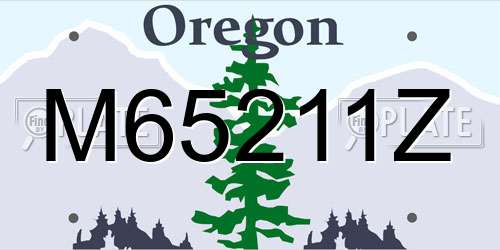 M65211Z Oregon License Plate