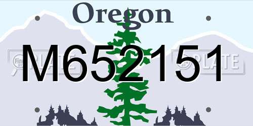 M652151 Oregon License Plate