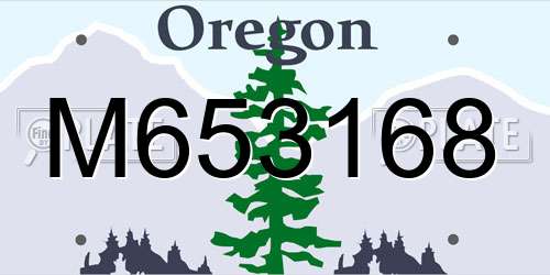 M653168 Oregon License Plate