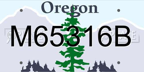M65316B Oregon License Plate