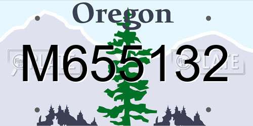 M655132 Oregon License Plate