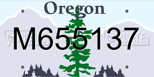 M655137 Oregon License Plate