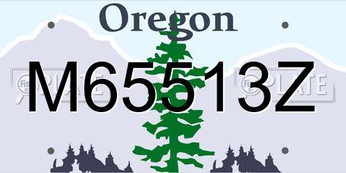 M65513Z Oregon License Plate