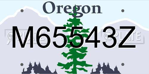 M65543Z Oregon License Plate