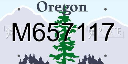 M657117 Oregon License Plate