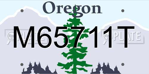 M65711T Oregon License Plate