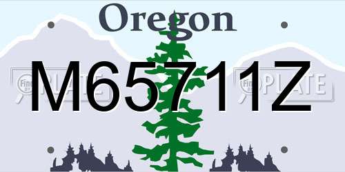 M65711Z Oregon License Plate