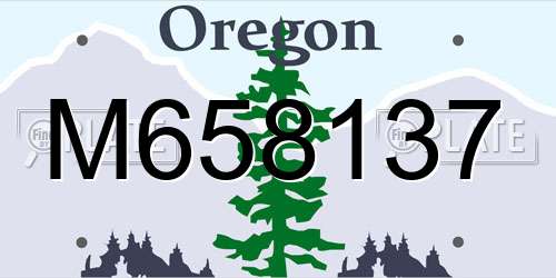M658137 Oregon License Plate