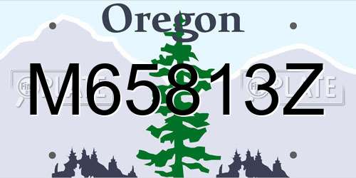 M65813Z Oregon License Plate