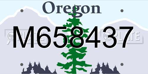 M658437 Oregon License Plate