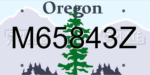 M65843Z Oregon License Plate