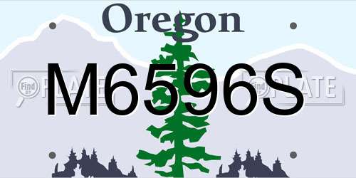 M6596S Oregon License Plate