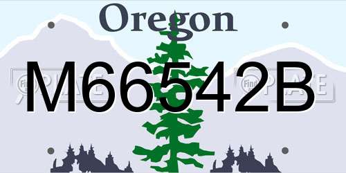M66542B Oregon License Plate