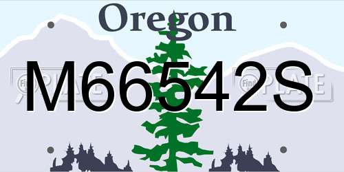 M66542S Oregon License Plate
