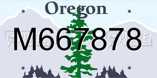 M667878 Oregon License Plate