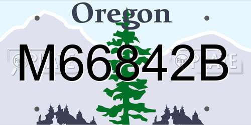 M66842B Oregon License Plate