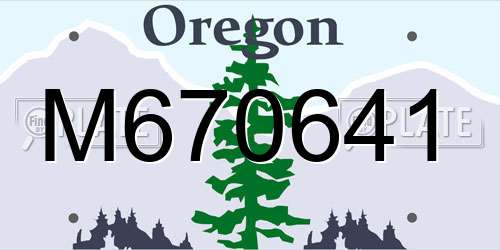 M670641 Oregon License Plate