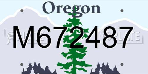 M672487 Oregon License Plate