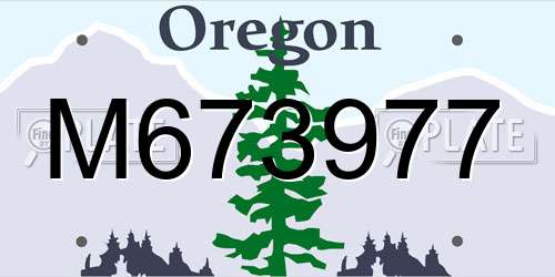 M673977 Oregon License Plate