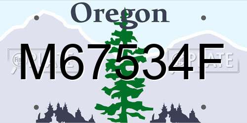 M67534F Oregon License Plate