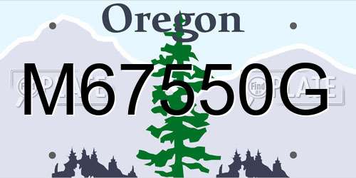 M67550G Oregon License Plate