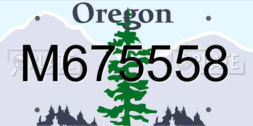 M675558 Oregon License Plate