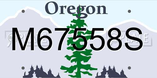 M67558S Oregon License Plate