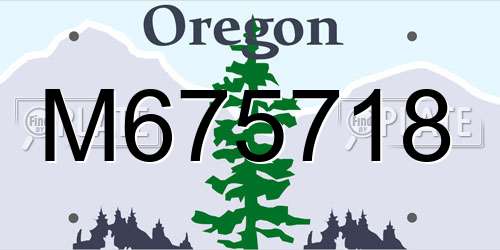 M675718 Oregon License Plate
