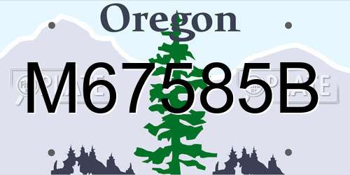 M67585B Oregon License Plate
