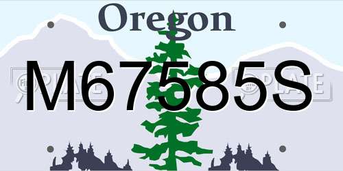 M67585S Oregon License Plate