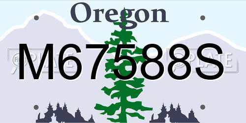 M67588S Oregon License Plate