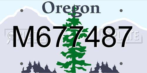 M677487 Oregon License Plate