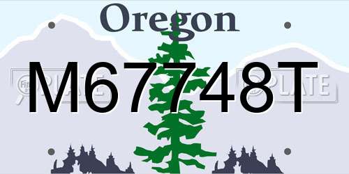 M67748T Oregon License Plate