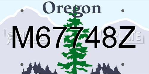 M67748Z Oregon License Plate