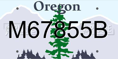 M67855B Oregon License Plate