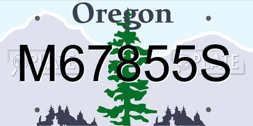M67855S Oregon License Plate