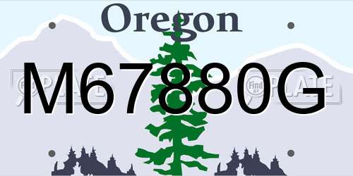 M67880G Oregon License Plate