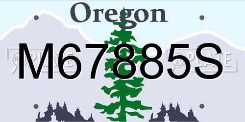 M67885S Oregon License Plate