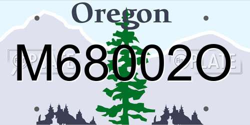 M68002O Oregon License Plate