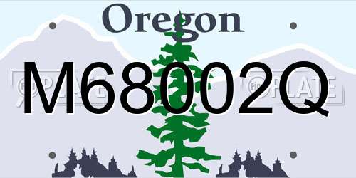 M68002Q Oregon License Plate
