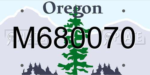 M680070 Oregon License Plate