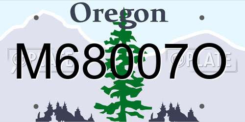 M68007O Oregon License Plate