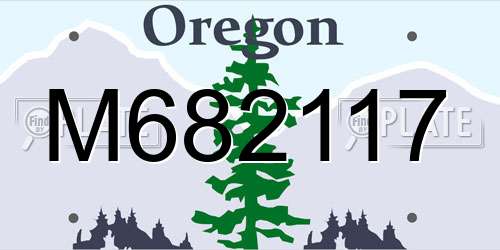 M682117 Oregon License Plate
