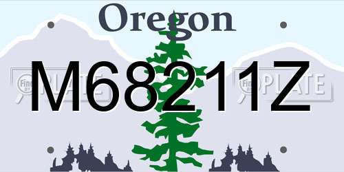 M68211Z Oregon License Plate