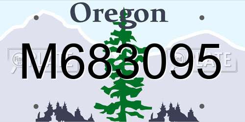 M683095 Oregon License Plate