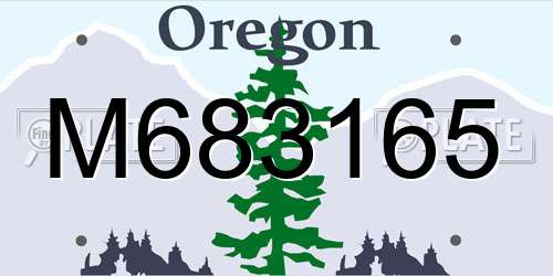 M683165 Oregon License Plate