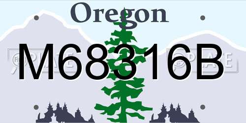 M68316B Oregon License Plate